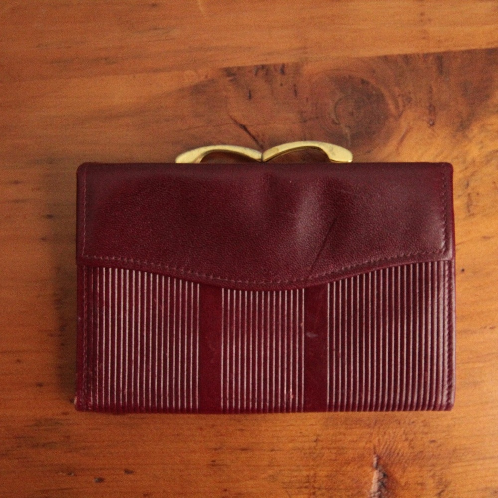 1980's Vintage Rolf's Trifold Oxblood Leather Wallet